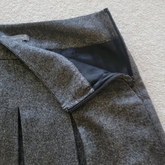 Ann Taylor full, pleated skirt with silver embroidery, side zip sz 8 - Picture 2 of 8